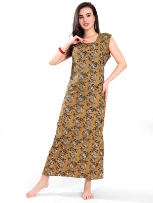 ANKONA Women Nighty(Gold)