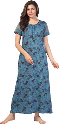 Lovira Women Nighty(Blue)