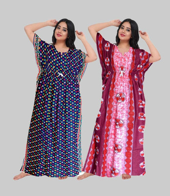 dinesh enterprises Women Nighty(Multicolor)