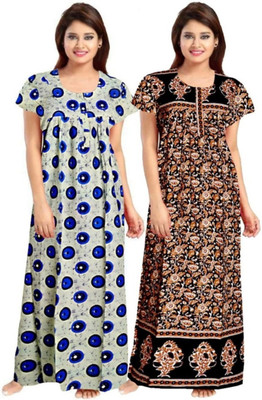 Laxmi Enterprises Women Nightdress(Multicolor)