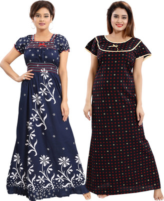 Mallinath Women Nighty Set(Multicolor)
