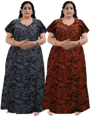 kavyansh Women Nightdress(Black, Brown)