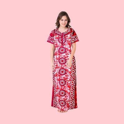 Aaradhana Women Nighty(Red, White)