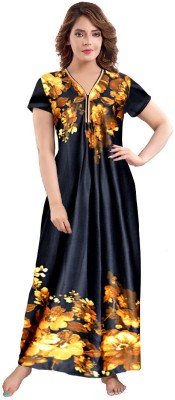 Siya Collection Women Nighty(Brown)