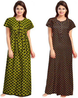 Vatatmaj Creations Women Nighty(Multicolor)