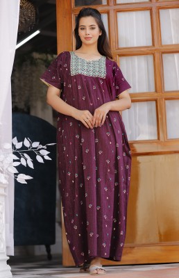 Veshvilla Women Nighty(Purple)