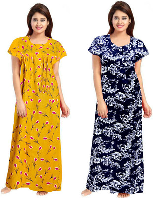 Vatatmaj Creations Women Nighty(Yellow)