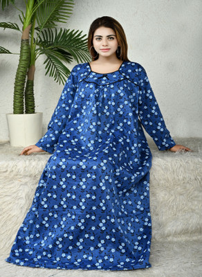 Bindass female collection Women Nighty(Blue)