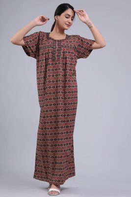 PEARLTEXNCRAFT Women Nighty(Red)