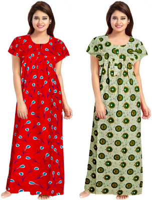Vatatmaj Creations Women Nighty(Multicolor)