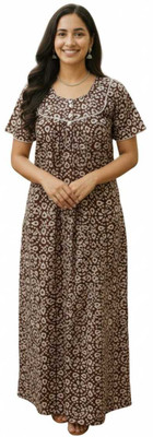 cuiteshop Women Nighty(Brown)