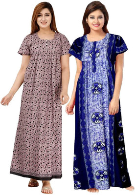 Harvik International Women Nighty Set(Multicolor)