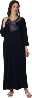 Dreamom Women Nighty(Dark Blue)