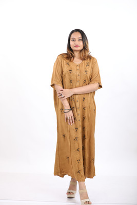 Label Of Lalaji Garments Women Nighty(Brown)