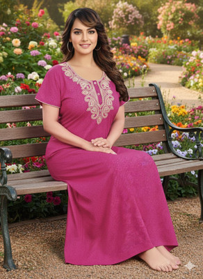 BOFIX Women Nighty(Pink)