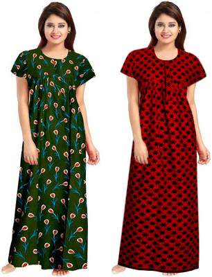 Saaviyo Women Nighty(Multicolor)