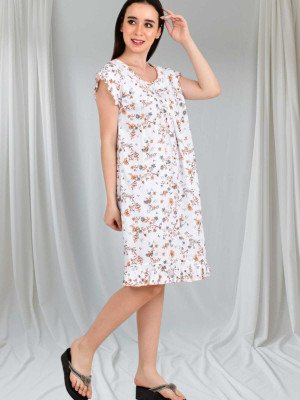 LDHSATI Women Nighty(White)