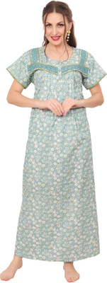 Ms.Lingies Women Maternity/Nursing Nighty(Green)