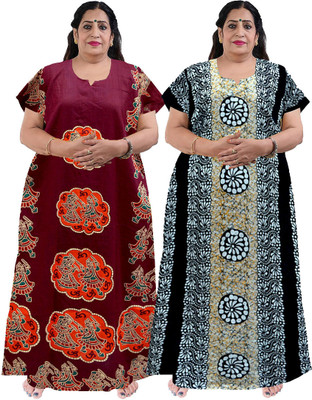 pradeep enterprises Women Nighty(Black)