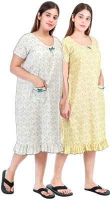 Swastik Stuffs Women Nightshirts(Multicolor)