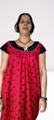 shardatextile Women Nighty(Red)