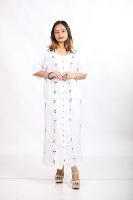 Lalaji garments Women Nighty(White)