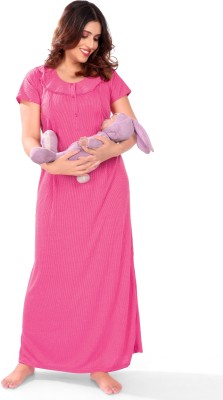 Nemaki Women Maternity/Nursing Nighty(Pink)