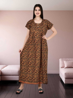 LDHSATI Women Nighty Set(Yellow, Black)
