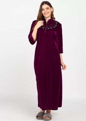 Aileyis Women Nighty(Maroon)