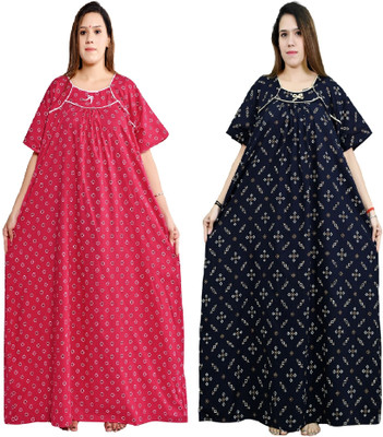 Bindass female collection Women Nighty(Pink, Dark Blue)