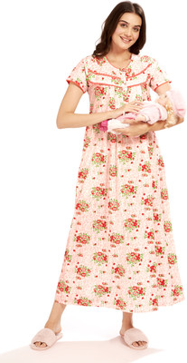 AV2 Women Maternity/Nursing Nighty(Beige)