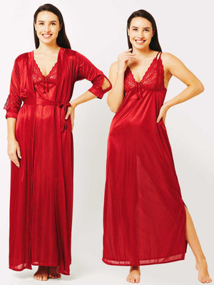 TASN Women Nighty Set(Red)