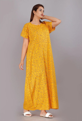 Saicreation Women Nighty(Multicolor)