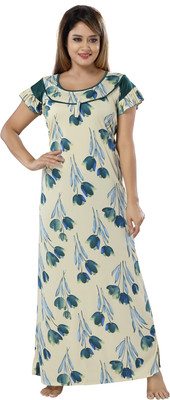 SHOPPING STATION Women Nighty(Multicolor)