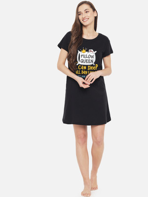 Fflirtygo Women Nightshirts(Black)