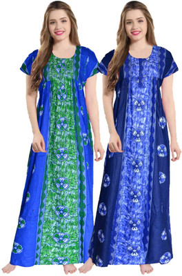 DreamBe Women Nighty(Green, Blue)