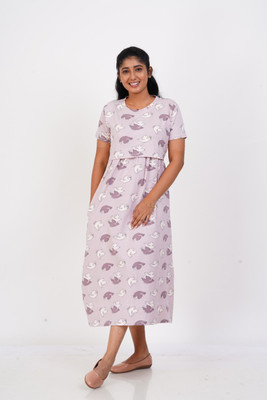 pechiammanfabs Women Maternity/Nursing Nighty(Multicolor)