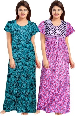 BALAGANPATI Women Nighty(Pink, White)