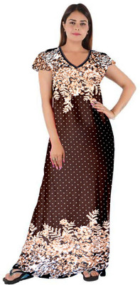 zalya Women Nighty(Brown)