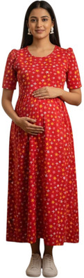 Juana Women Maternity/Nursing Nighty(Red)