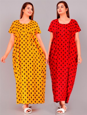 NIRMALA FASHIONS Women Nighty(Yellow)