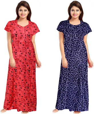 LA fashion Women Nighty(Multicolor)