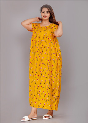 DreamBe Women Nighty(Yellow)