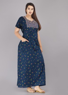 6th Avenue Streetwear Women Nighty(Dark Blue)