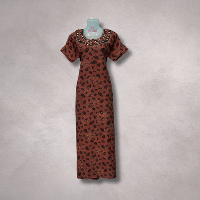 KushiNighties Women Nighty(Brown)