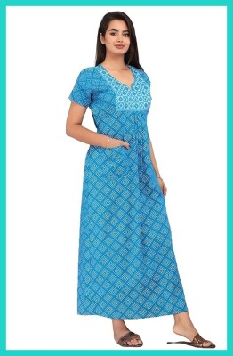 CHARMI Women Nighty with Robe(Blue)