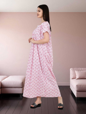 UTTRAKHAND CLOTHHOUSE Women Nighty(Pink, White)