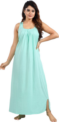 RADHEY ART Women Nighty(Light Green)