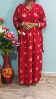 Sampriti Women Maternity/Nursing Nighty(Red)