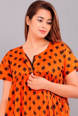 Rajkumari Dreams Women Nighty(Orange)